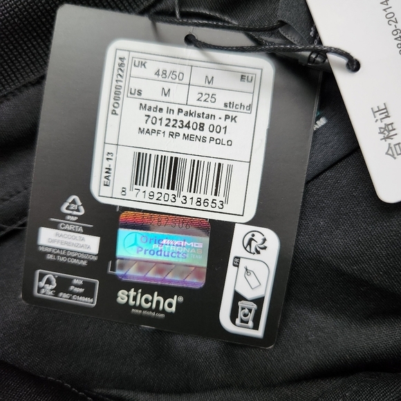 Mercedes AMG Petronas Formula One 2023 Team Black and Red Polo Shirt NWT - Picture 9 of 9